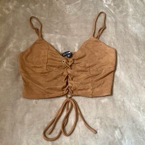 Suede leather tank top from Fashion Nova